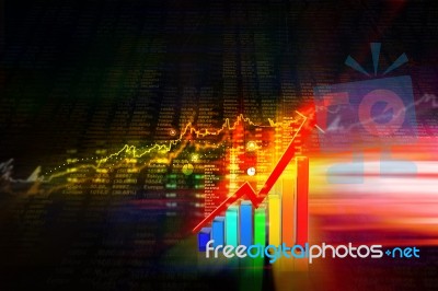 Economical Stock Market Graph Stock Image