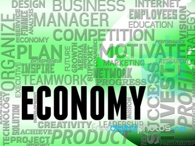 Economy Words Means Macro Economics And Finance Stock Image