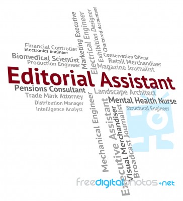 Editorial Assistant Represents Subordinate Helper And Deputy Stock Image