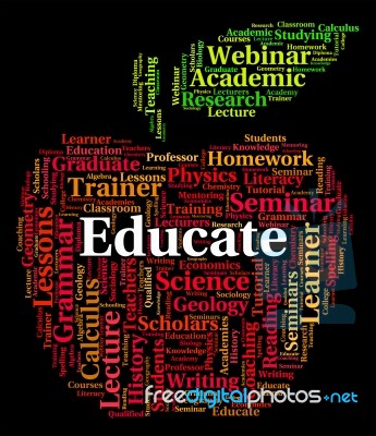 Educate Word Means Develop Studying And Schooling Stock Image