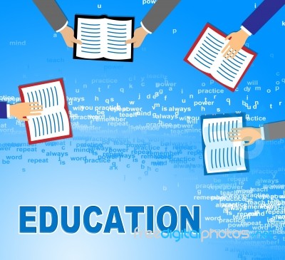 Education Books Shows Schooling Development And College Stock Image