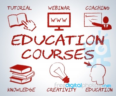 Education Courses Means Web Site And Online Learning Stock Image