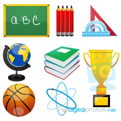 Education Icon Set Stock Image