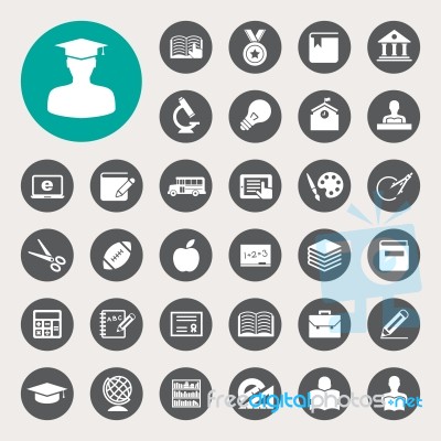 Education Icons Set. Illustration Stock Image