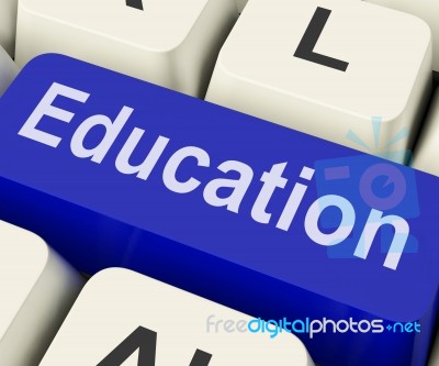 Education Key Means Schooling Or Training
 Stock Image