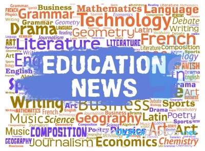 Education News Indicates Social Media And Educate Stock Image