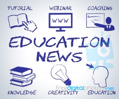 Education News Means Social Media And Article Stock Image