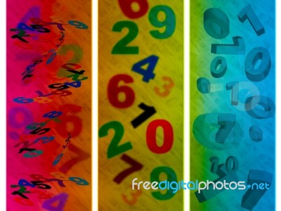 Education Numbers Shows Count Digits And Abstract Stock Image