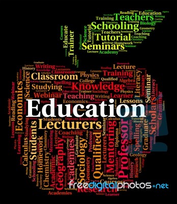 Education Word Showing Text Educated And School Stock Image