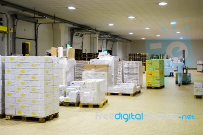 Egg Processing Plant Near Bergamo In Italy Stock Photo
