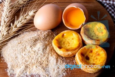 Egg Tart Stock Photo