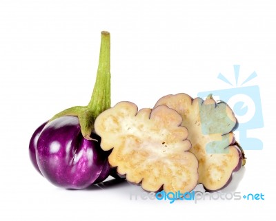 Eggplant Isolated On A White Background Stock Photo