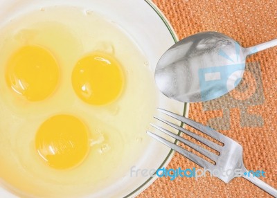 Eggs In A Bowl Stock Photo