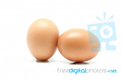 Eggs In White Background Stock Photo