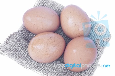 Eggs Isolated On White Background Stock Photo