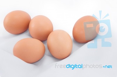 Eggs On White Background Stock Photo