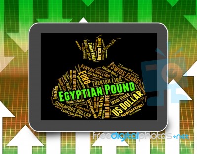 Egyptian Pound Shows Worldwide Trading And Coin Stock Image