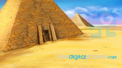Egyptian Pyramid With Entrance Stock Image