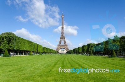 Eiffel Tower At Morning In Paris Stock Photo