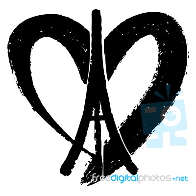 Eiffel Tower ,peace Symbol Icon, Stock Image
