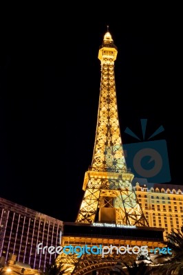 Eiffel Tower Replica At The Paris Hotel Las Vegas Stock Photo