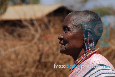 Elderly African Woman Stock Photo