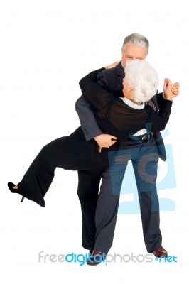 Elderly Couple Dancing Stock Photo
