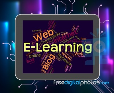 Elearning Word Means World Wide Web And College Stock Image