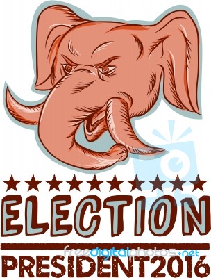 Election President 2016 Republican Elephant Mascot Stock Image