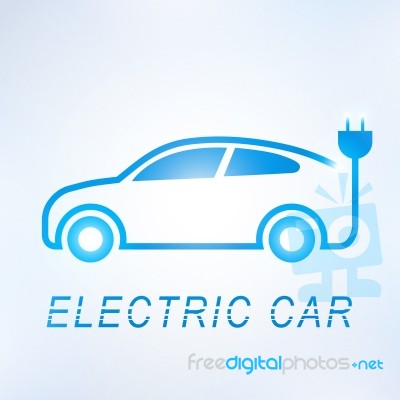 Electric Car And Electrical Charging Station Symbol Icon Stock Image