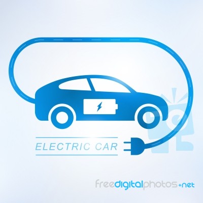 Electric Car And Electrical Charging Station Symbol Icon Stock Image