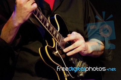 Electric Guitar Player Stock Photo