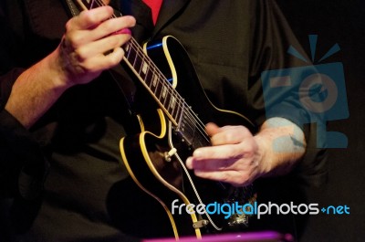 Electric Guitar Player Stock Photo