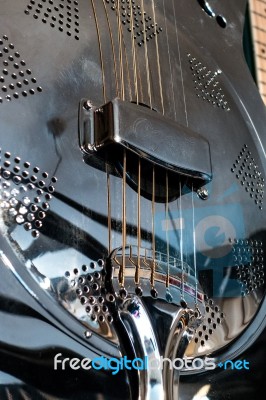 Electric Guitars On Display In A Music Shop Stock Photo