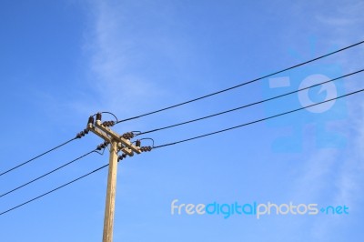 Electric Pole Stock Photo