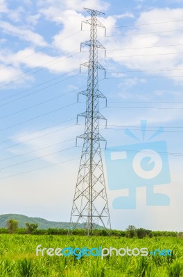 Electric Post Stock Photo
