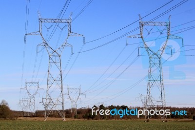 Electric Pylons Stock Photo