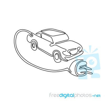 Electric Vehicle Charging Continuous Line Stock Image