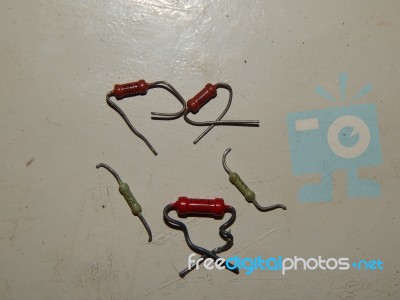 Electrical And Electronic Parts And The Components Stock Photo