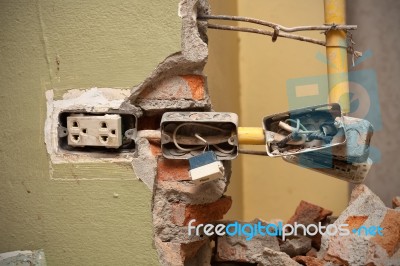 Electrical Home Repair Stock Photo