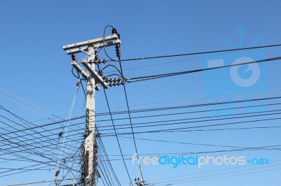 Electrical Post Stock Photo