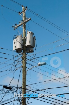 Electricity Post Stock Photo