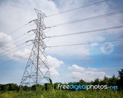 Electricity Post Stock Photo