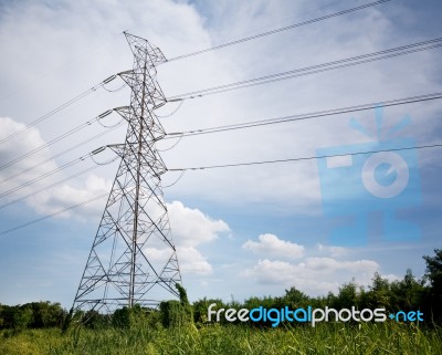 Electricity Post Stock Photo