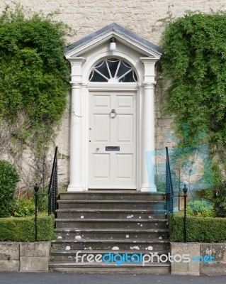 Elegant Formal Georgian House Entrance Stock Photo