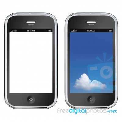 Elegant Mobile Phone, Isolated On White Stock Image