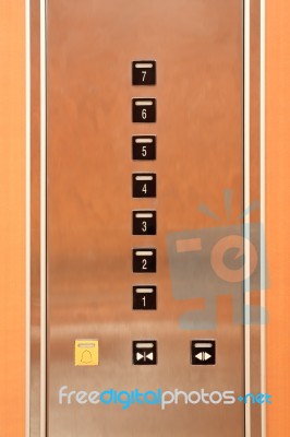 Elevator Buttons Panel Stock Photo