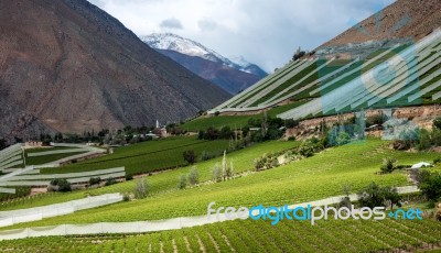 Elqui Valley, Andes Part Of Atacama Desert In The Coquimbo Regio… Stock Photo