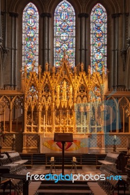 Ely, Cambridgeshire/uk - November 23 : An Altar At Ely Cathedral… Stock Photo