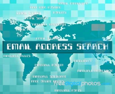 Email Address Search Indicates Gathering Data And Analyse Stock Image